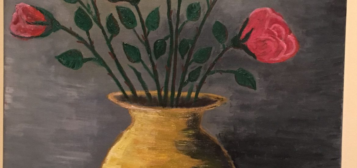 Rózsák sárga vázában