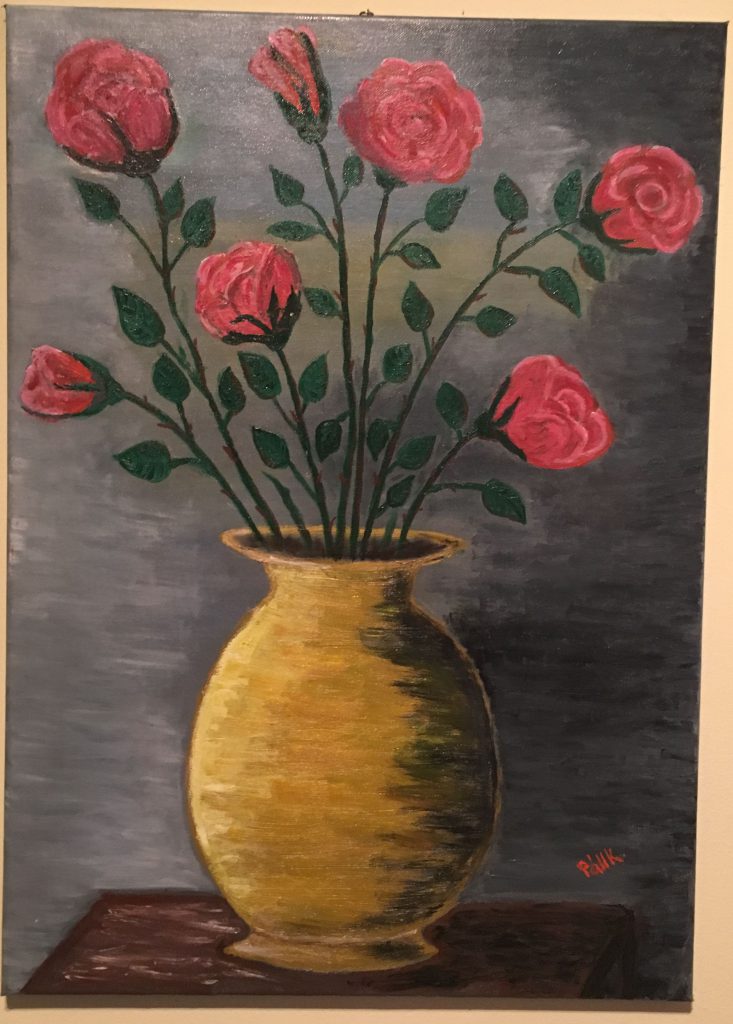 Rózsák sárga vázában